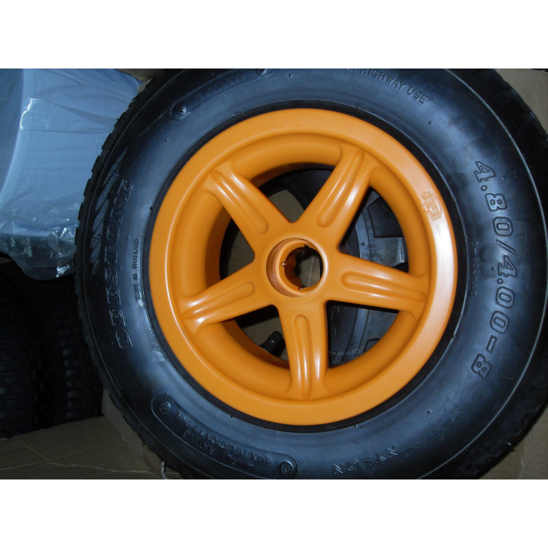 wheel 5-spoke orange 4.80/400-8 BLOCK (RUEDA COMPLETA)